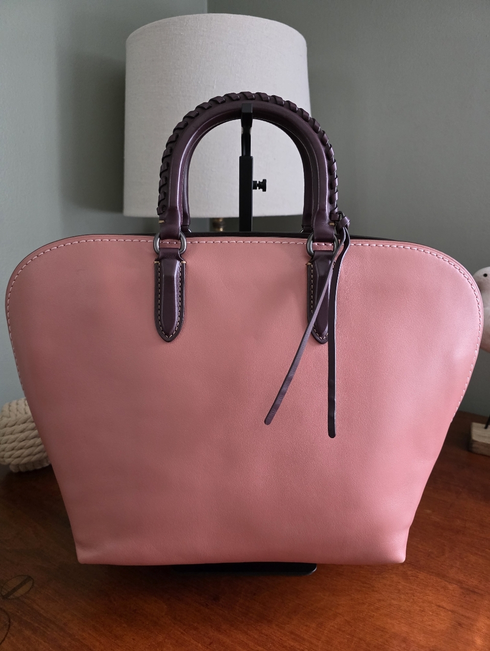 Coach 1941 59983 Dakota Satchel Whipstitch Pink Melon Leather Bag - Picture 5 of 16
